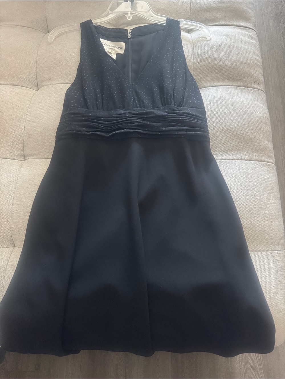 Evan Picone Girls' Black Sleeveless A-Line Dress with Glitter Bodice